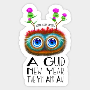 Scottish Haggis, New Year Celebration Sticker